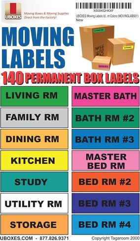 UBOXES Moving Labels Identify Moving Box Contents with 140 Labels, 4.5 x 1 Each (MOVINGLABS01) in Kuwait