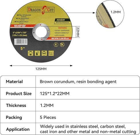 7-Piece Angle Grinder Disc Set, 5" x 3/64" x 7/8" Cut Off Wheels and Flap Discs for Metal & Stainless Steel Cutting and Grinding (No Angle Grinder) in Kuwait