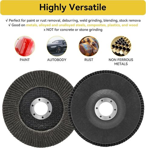 7-Piece Angle Grinder Disc Set, 5" x 3/64" x 7/8" Cut Off Wheels and Flap Discs for Metal & Stainless Steel Cutting and Grinding (No Angle Grinder) in Kuwait
