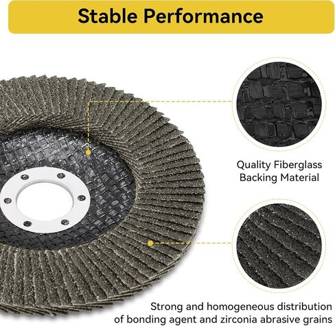 7-Piece Angle Grinder Disc Set, 5" x 3/64" x 7/8" Cut Off Wheels and Flap Discs for Metal & Stainless Steel Cutting and Grinding (No Angle Grinder) in Kuwait