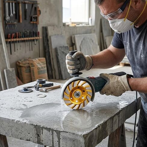 1pcs Concrete Stone Ceramic Turbo Diamond Grinding Cup Wheel, Heavy Duty Angle Grinder Wheels for Angle Grinder (Yellow) in Kuwait