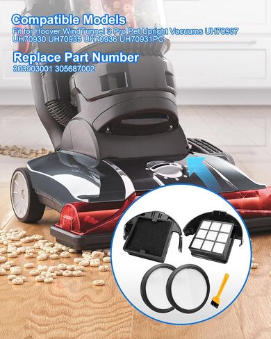 2 Pack Filter Kits Fit for Hoover WindTunnel 3 Pro Pet Upright Vacuum, Upright Vacuum Filter Kit Replace 303903001 305687002 in Kuwait