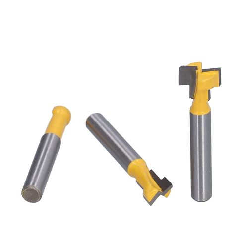 1/4 Shank Keyhole Router Bits Set 3 Pcs T Slot Milling Cutters for Wood with Carbon Steel Body Sealed Bearing for Woodworking MDF Laminate in Saudi Arabia