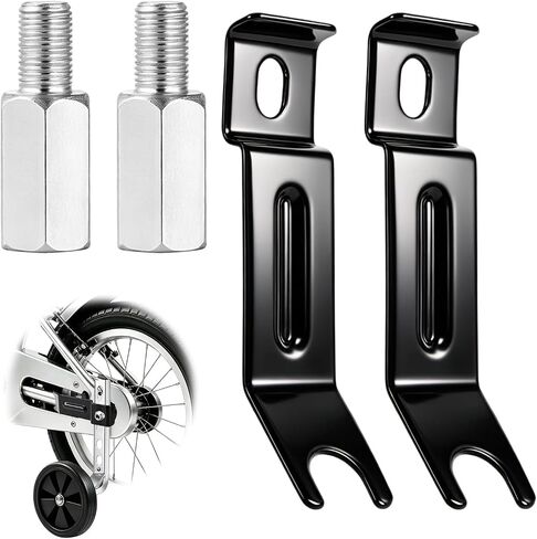 2pcs Axle Extenders & 2pcs Stabiliser Extension Bolts for Bicycle Training Wheels, Kids Bike Axle Extender for 12" 16" 18" 20" 22" 24" Wheel Bikes (Black) in Kuwait