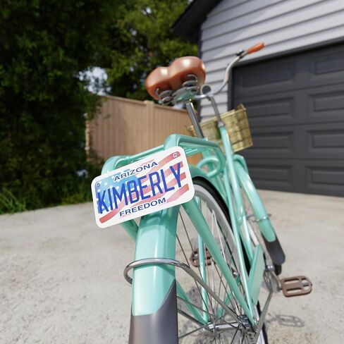 Custom 3x6 Mini License Plate for Kids Bikes & Ride-On Toys - Personalized All 50 States - Aluminum Novelty Tag in Kuwait