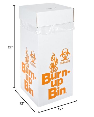797025 Floor Model Burn-Up Bin Lab BioHazard Disposal Box (Case of 6) in Kuwait