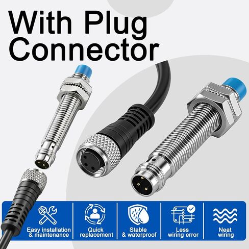 Heschen M8 مفتاح مستشعر القرب الحثي، LJ8A3-2-Z/BY-G، كاشف 2 مم، 10-30VDC 200mA، PNP مفتوح عادة (NO)، 3 أسلاك in Kuwait