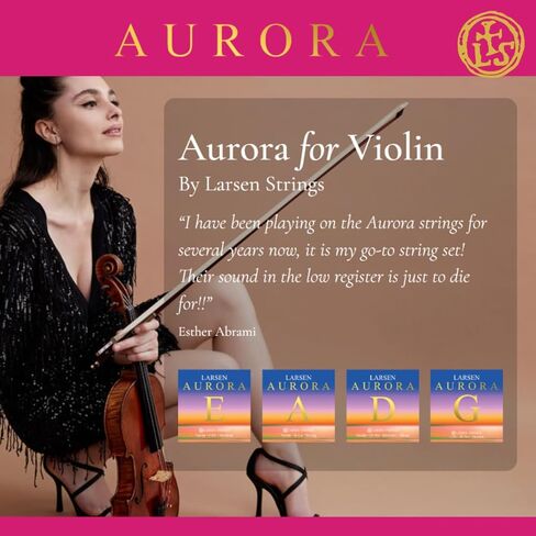 Larsen Aurora Violin Strings – Medium Tension Set with Silver D – Enhanced Clarity and Tonal Colour in Kuwait