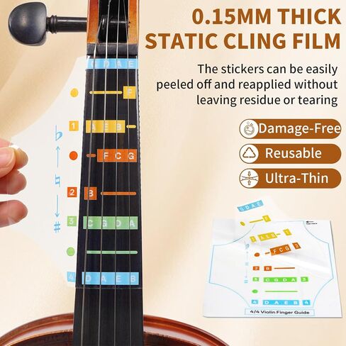 Kmise Violin Accessories, Static Cling Markers—For Violin Fingerboards, Leave No Residue, Reusable in Kuwait