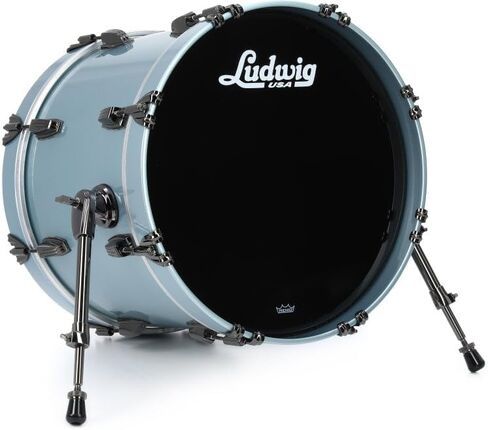 طبلة Ludwig Legacy Maple Bass - 14 بوصة × 18 بوصة، لون أزرق معدني، حصريًا على Sweetwater in Kuwait