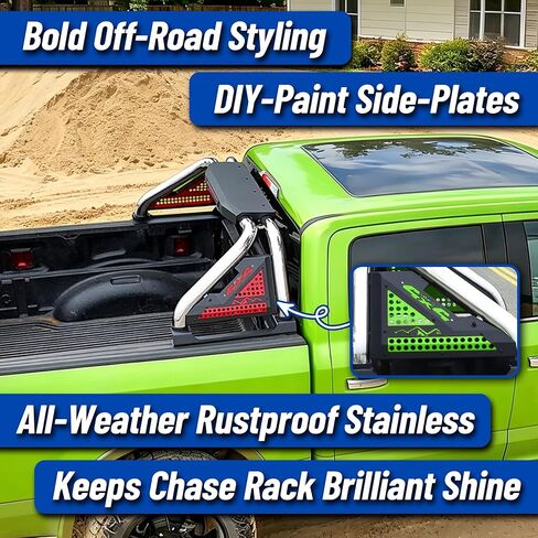 Stainless Steel Mid Size Roll Bar for Truck, Truck Roll Bar Adjustable Sport Bar Chase Rack Compatible for Tacoma,Ranger,Gladiator,Frontier,Canyon,Colorado in Kuwait