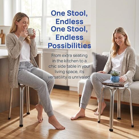 Stackable Stool Stainless Steel Round Metal Stool for Dining Room Garden in Saudi Arabia