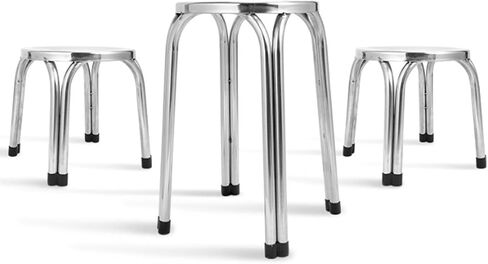 Stackable Stool Stainless Steel Round Metal Stool for Dining Room Garden in Saudi Arabia
