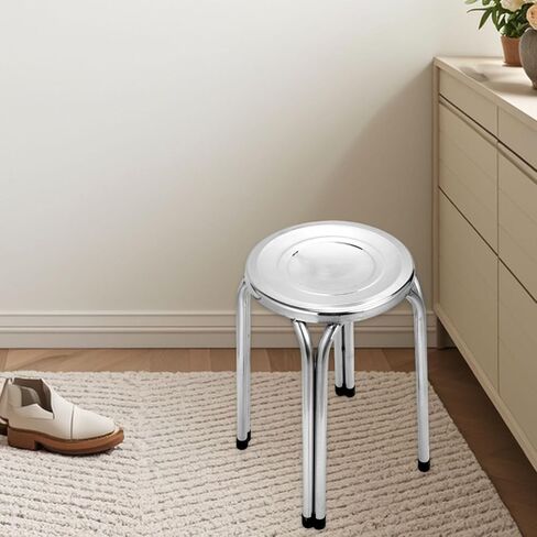 Stackable Stool Stainless Steel Round Metal Stool for Dining Room Garden in Saudi Arabia