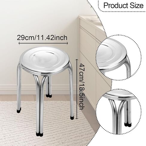 Stackable Stool Stainless Steel Round Metal Stool for Dining Room Garden in Saudi Arabia