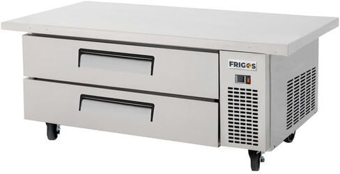 Frigos Premium FGP-CB-5260 قاعدة طهاة مبردة بدرجين مقاس 52 بوصة مع سطح فضي ممتد مقاس 60 بوصة - مثالية للمطبخ التجاري - ثلاجة قاعدة الطهاة متضمنة مع باب رفع in Kuwait