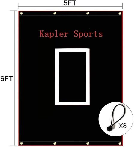 Kapler Vinyl Backstop Baseball/Softball Tarpaulin Backstop Batting cage Target with Bungees 5x6 in Kuwait