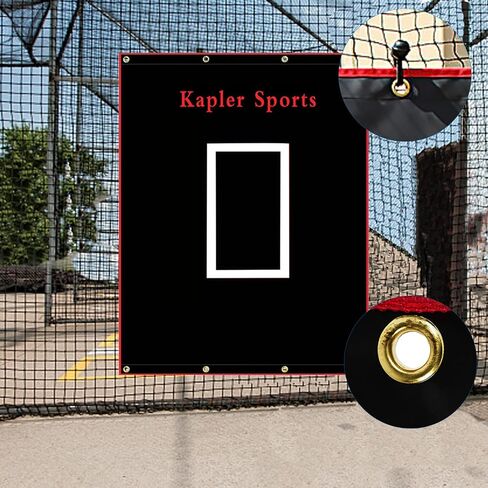 Kapler Vinyl Backstop Baseball/Softball Tarpaulin Backstop Batting cage Target with Bungees 5x6 in Kuwait