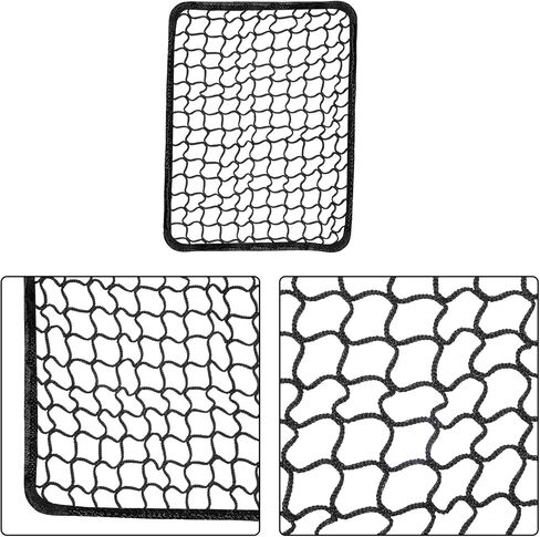 15 x 40ft Black Baseball Backstop Nets with Steel Hanging Kit and Nylon Rope, High Impact Nylon Netting, Professional Sports Barrier Net for Daily Use in Kuwait