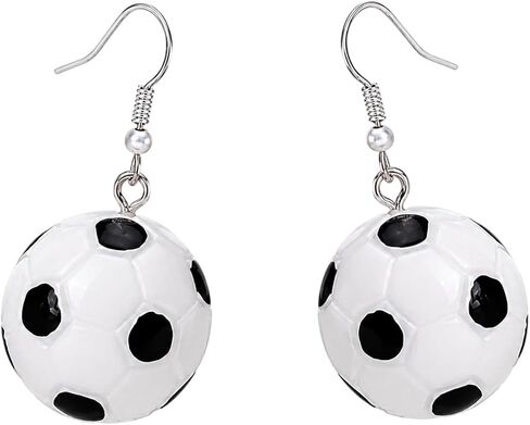 3D Soccer Ball Dangle Earrings, Football Sports Jewelry for Sports Lovers | Soccer earrings for women,3D soccer dangle design, ideal for football fans and game day party goers in Kuwait