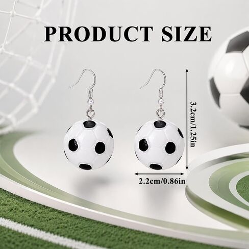 3D Soccer Ball Dangle Earrings, Football Sports Jewelry for Sports Lovers | Soccer earrings for women,3D soccer dangle design, ideal for football fans and game day party goers in Kuwait