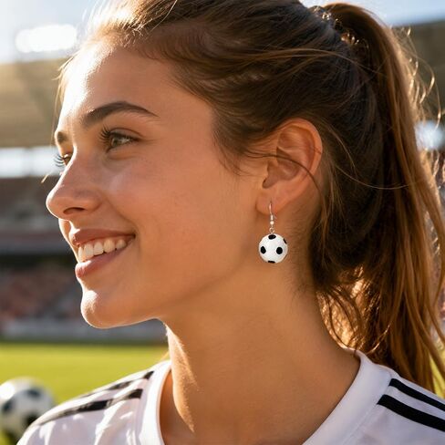 3D Soccer Ball Dangle Earrings, Football Sports Jewelry for Sports Lovers | Soccer earrings for women,3D soccer dangle design, ideal for football fans and game day party goers in Kuwait