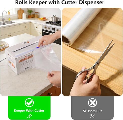 L'ELEF MISTICO Vacuum Sealer Bags Rolls 11''X100' with Cutter Box, Commercial Grade, BPA Free, Heavy Duty Food Storage Freezer Bags in Kuwait