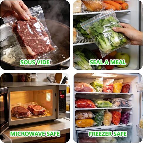 L'ELEF MISTICO Vacuum Sealer Bags Rolls 11''X100' with Cutter Box, Commercial Grade, BPA Free, Heavy Duty Food Storage Freezer Bags in Kuwait