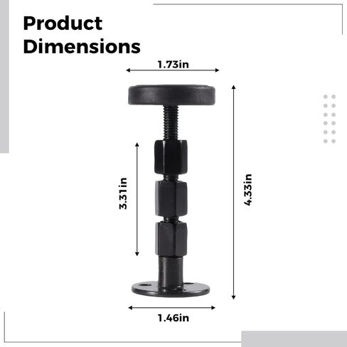 Bed Headboard Stopper, Adjustable 3.3-4.3 in / 84-110 mm, Metal Support Brackets with Anti-Noise Pads, Wall Protector, Double-Sided Tape Included in Kuwait