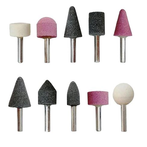 10 Pcs Rotary Grinding Stones - 1/4'' Shank Aluminum Oxide Grinding Bits Abrasive Mounted Grinding Stone Sharpening Tips for Grinder, Drill in Kuwait
