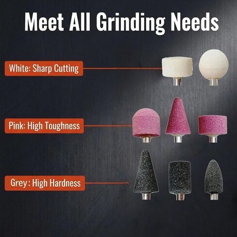 10 Pcs Rotary Grinding Stones - 1/4'' Shank Aluminum Oxide Grinding Bits Abrasive Mounted Grinding Stone Sharpening Tips for Grinder, Drill in Kuwait