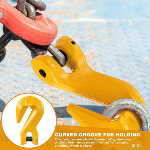 4 Pcs 3/8" Clevis Grab Hooks Grade 80 Steel, Working Load 7100 Lbs for Heavy Duty Lifting Trucks Trailer Tow Chain in Kuwait