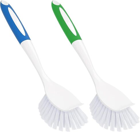 2 Pack Dish Scrub Brush with Handle, Kitchen Scrubber in Kuwait