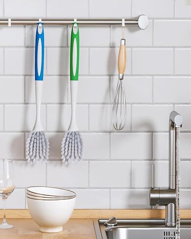 2 Pack Dish Scrub Brush with Handle, Kitchen Scrubber in Kuwait