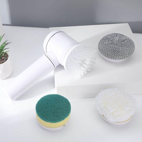 5 in 1 Cordless Electric Spin Scrubber & Power Scrubber - Rechargeable Battery, Fast Cleaning for Bathroom, Shower, Tile, Kitchen Floors, Household Cleaning Tools in Kuwait