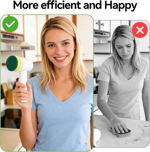 5 in 1 Cordless Electric Spin Scrubber & Power Scrubber - Rechargeable Battery, Fast Cleaning for Bathroom, Shower, Tile, Kitchen Floors, Household Cleaning Tools in Kuwait