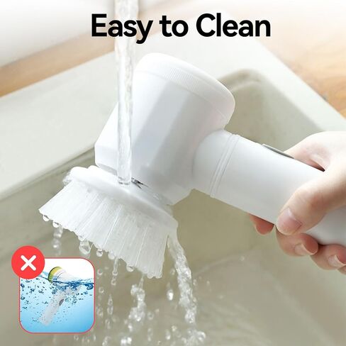 5 in 1 Cordless Electric Spin Scrubber & Power Scrubber - Rechargeable Battery, Fast Cleaning for Bathroom, Shower, Tile, Kitchen Floors, Household Cleaning Tools in Kuwait