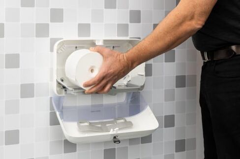 Tork OptiServe 2-Roll Coreless Toilet Paper Dispenser White T7, Horizontal Dispenser, Elevation Design, 558060 in Kuwait