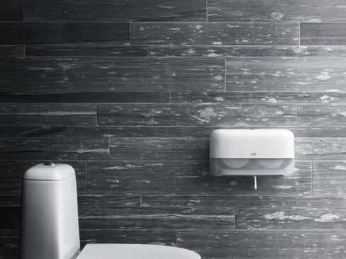 Tork OptiServe 2-Roll Coreless Toilet Paper Dispenser White T7, Horizontal Dispenser, Elevation Design, 558060 in Kuwait