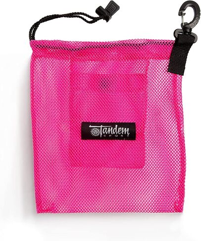Tandem Sport Pink Mesh Knee Pad Bag - Keep Volleyball Knee Pads Fresh - Air Dry Knee Pad Bag with Air Freshener Compartment - Use for Volleyball Gear or for Any Sport Equipment - Pink in Kuwait