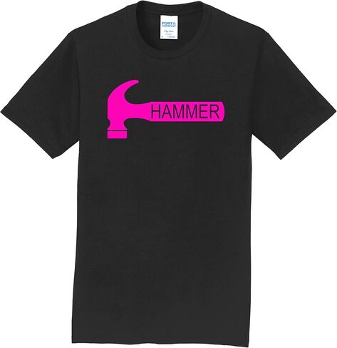 تيشيرت Logo Infusion باللون الأزرق 100% قطن - لعبة Hammer Bowling - شعار أسود - تصميم 00AD in Kuwait