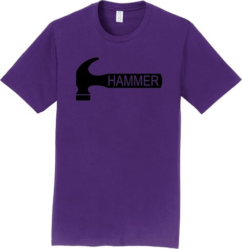 تيشيرت Logo Infusion باللون الأزرق 100% قطن - لعبة Hammer Bowling - شعار أسود - تصميم 00AD in Kuwait