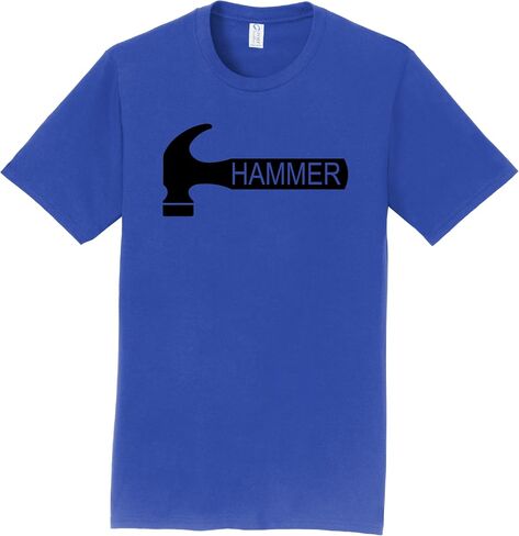 تيشيرت Logo Infusion باللون الأزرق 100% قطن - لعبة Hammer Bowling - شعار أسود - تصميم 00AD in Kuwait