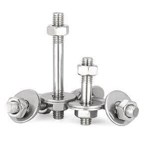 M12 304 Stainless Steel Double Ended Studs Threaded Rods Kit, 4 Sets Each for Through-Wall Construction, Furniture (M12*110) in Kuwait