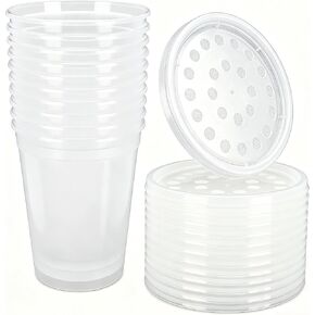Deli Cups with Fabric Vented Lids, Culture Cup Mesh Container, 32 OZ, 10 Pack in Kuwait
