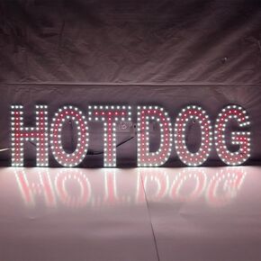 EPL HOTDOG Red, LED 2G Blinking Sign, Eye-Catching Sign, Super Bright, 7"x30", Restaurant, Food Truck, Diner, Fast Cafe, Storefront Light in Kuwait