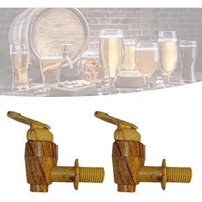 Oak Wine Barrel Accessories, Wine Barrel Matching Faucet, Special Wood Grain Faucet, Container Faucet, Used for Home Decorations, Pack of 2 in Saudi Arabia