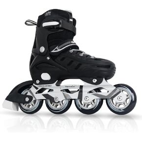 MammyGol Adults Adjustable Inline Skates, Durable Roller Skates with Giant Wheels, High Performance Professional Skates for Men Women Youth Men US Szie 9-11.5 Black in Kuwait