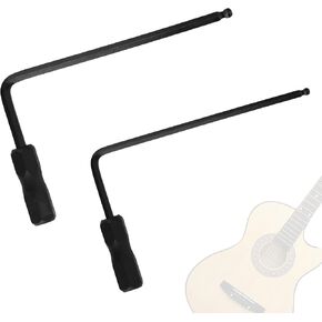 2pcs Guitar Wrench for Martin Acoustic Guitars, 4mm/0.16in & 5mm/0.2in Guitar Truss Rod Wrench Set Ball End Hex Key Intonation Tool Setup Kit for Deep Narrow Neck Adjustment (Black) in Kuwait