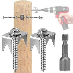 304 Stainless Steel Fence Staples for Wire Fencing, Fence Nails for Softwood, Reusable Fence Fasteners for Wire Mesh & Woven Fencing, Easy Install with Power Drill 50Pcs in Saudi Arabia